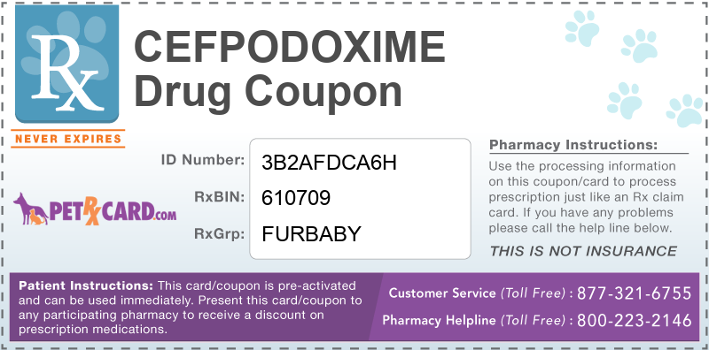 This Cefpodoxime coupon provides significant prescription savings at pharmacies nationwide