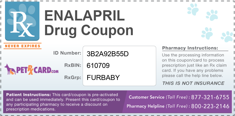 This Enalapril coupon provides significant prescription savings at pharmacies nationwide