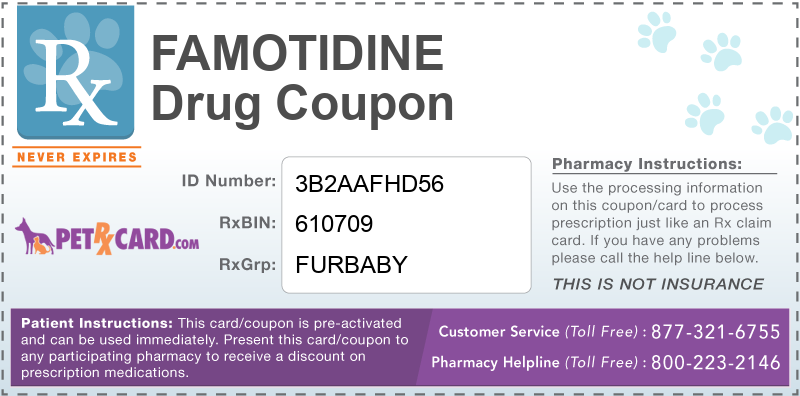 This Famotidine coupon provides significant prescription savings at pharmacies nationwide